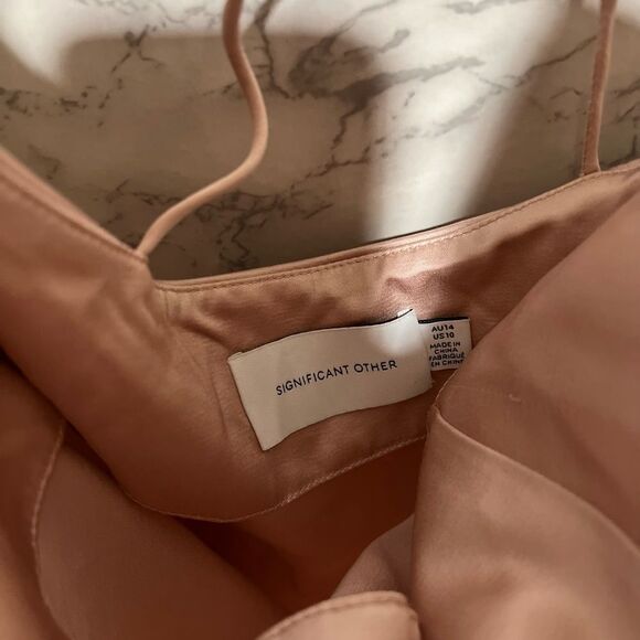 Significant Other T Back Satin Midi Dress - Picture 3 of 9